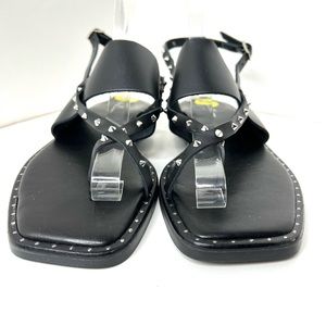 NWT Avellini black leather with silver studs accent. Size 40